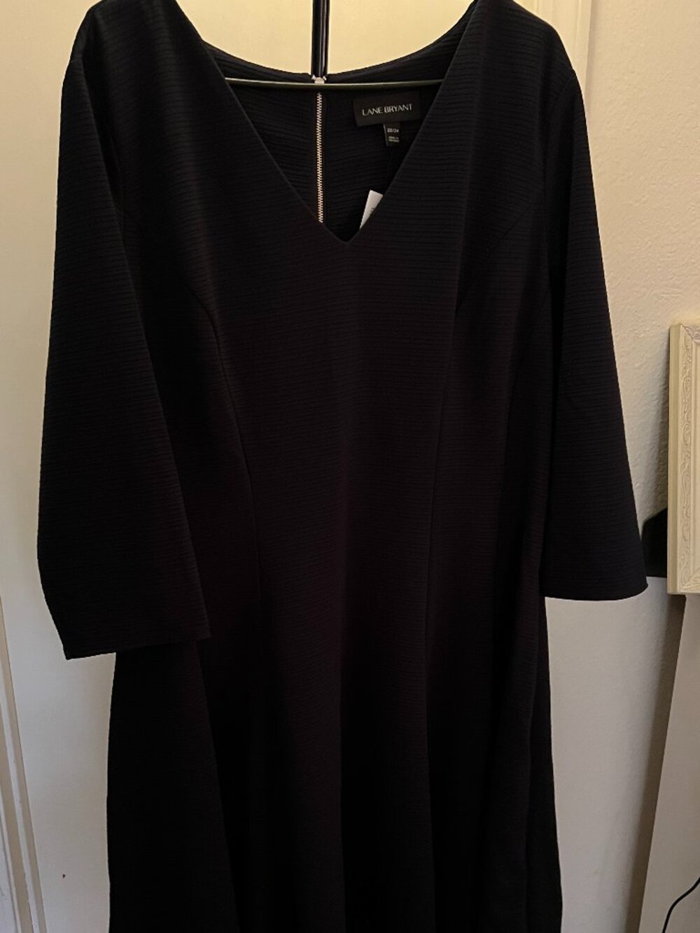 Lane Bryant Black V-neck Midi Dress W22-24 NWT